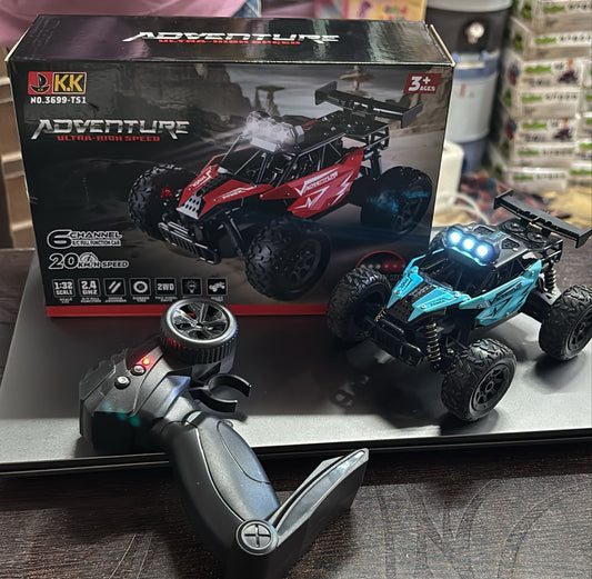 Full-function RC car for children with a remote control, colorful design, and high speed features