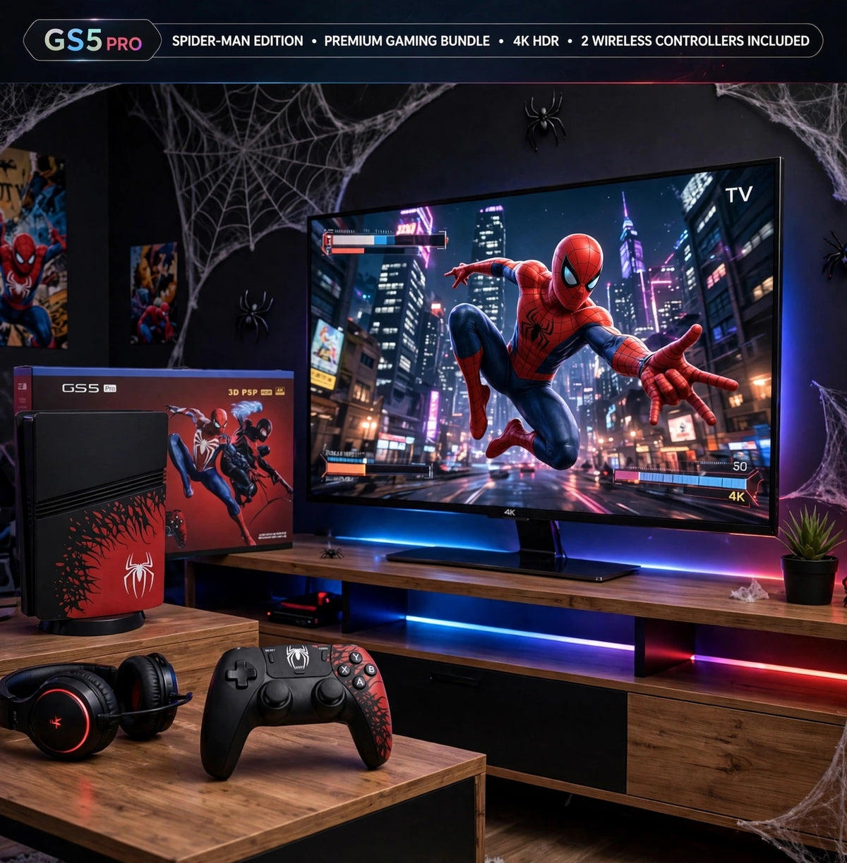 Gamestick Game Stick GS 5 Pro Spider-Man Edition for ages 7 and up from Sam's Toy World