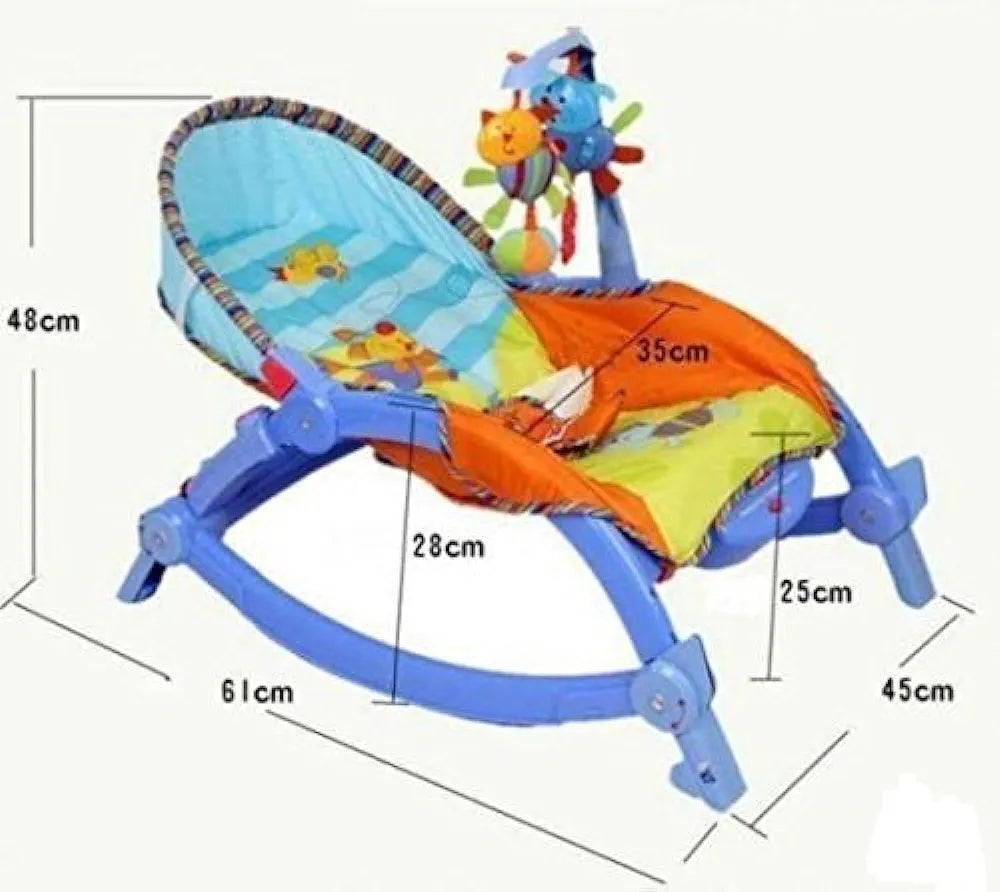 Colorful baby rocker seat with toy bar and safety straps for infants newborn to toddler rocker chair Ahmedabad Gujarat online India