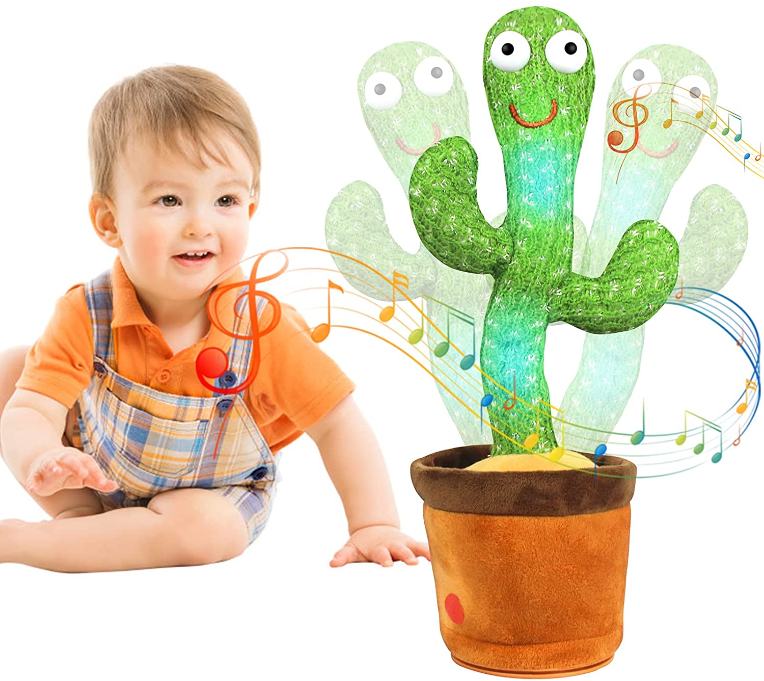 Singing Cactus Toy with Lights, Rechargeable Toy for Home, perfect gift for kids dancing cactus