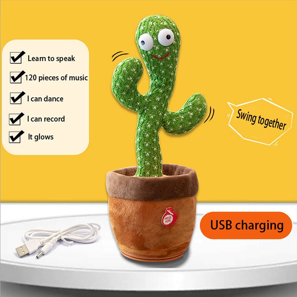 Gift for kids dancing cactus Singing Cactus Toy with glow feature and USB rechargeable design