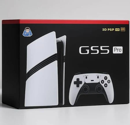 GS5 PRO classic games snake with 30000 retro game stick, sleek white console, front view, perfect for gaming enthusiasts