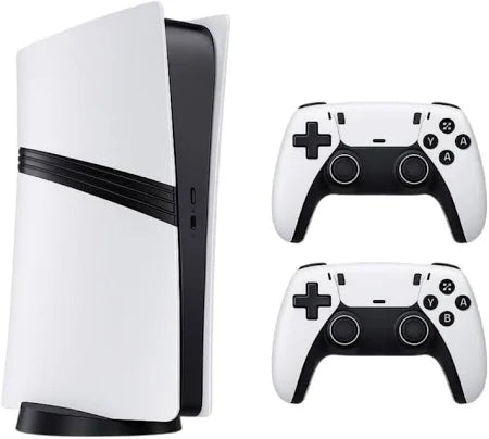 GS5 PRO classic games snake with 30000 retro game stick, sleek white console with two controllers for endless gaming fun