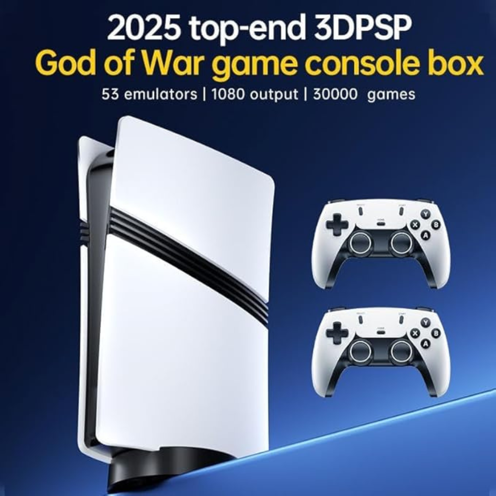 GS5 PRO classic games snake with 30000 retro game stick, white game console with two controllers, for nostalgic gaming