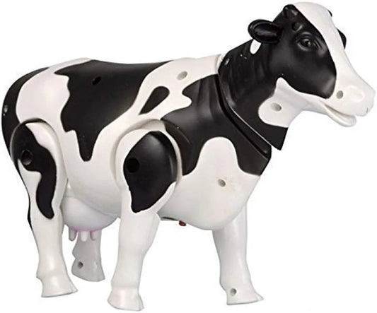 Black and white highland cow stuffed toy, side view, perfect for cuddling and imaginative play
