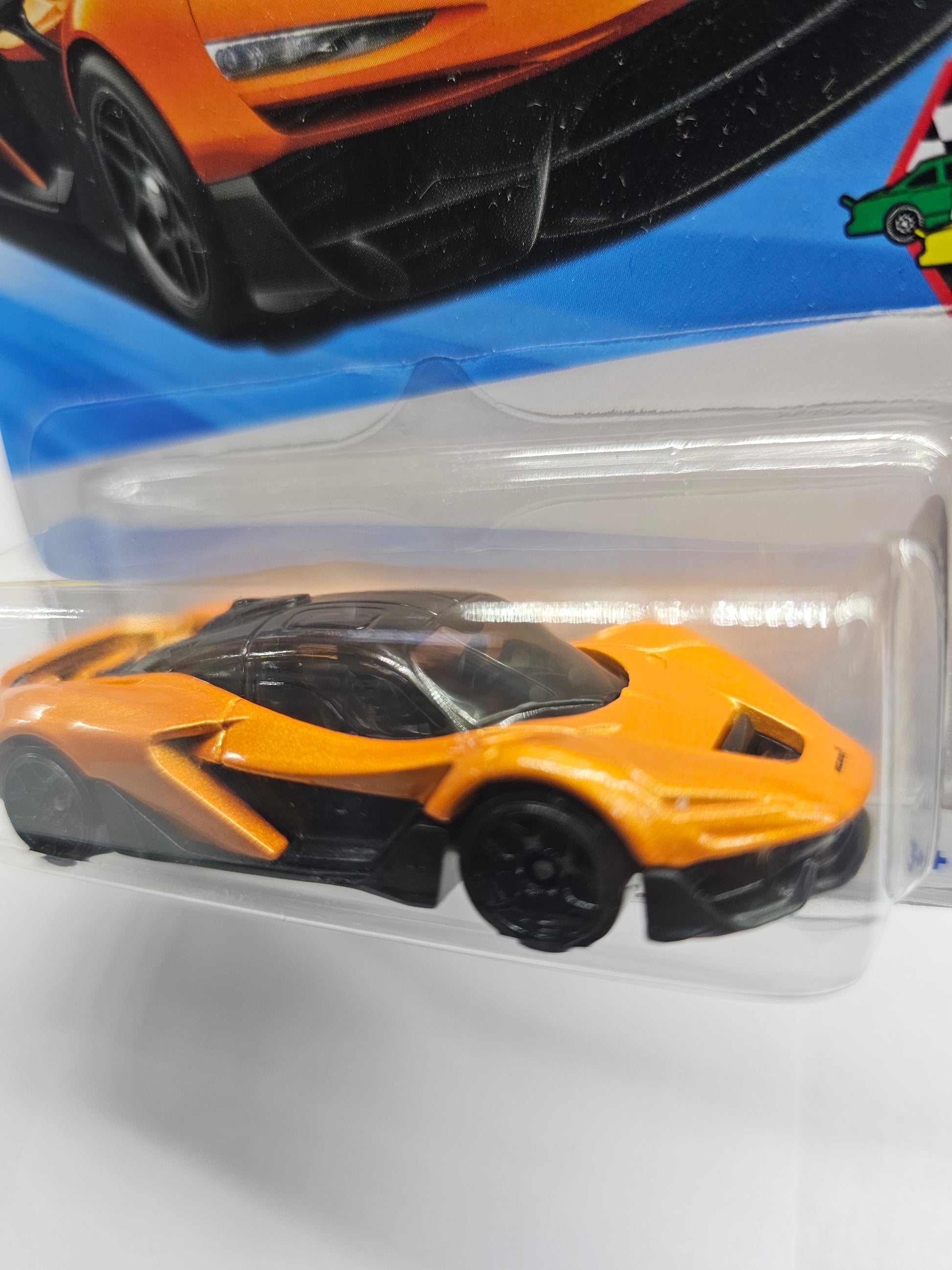 Hot Wheels McLaren W1 diecast model at Sam's Toy Ahmedabad Gujarat in orange and black colors