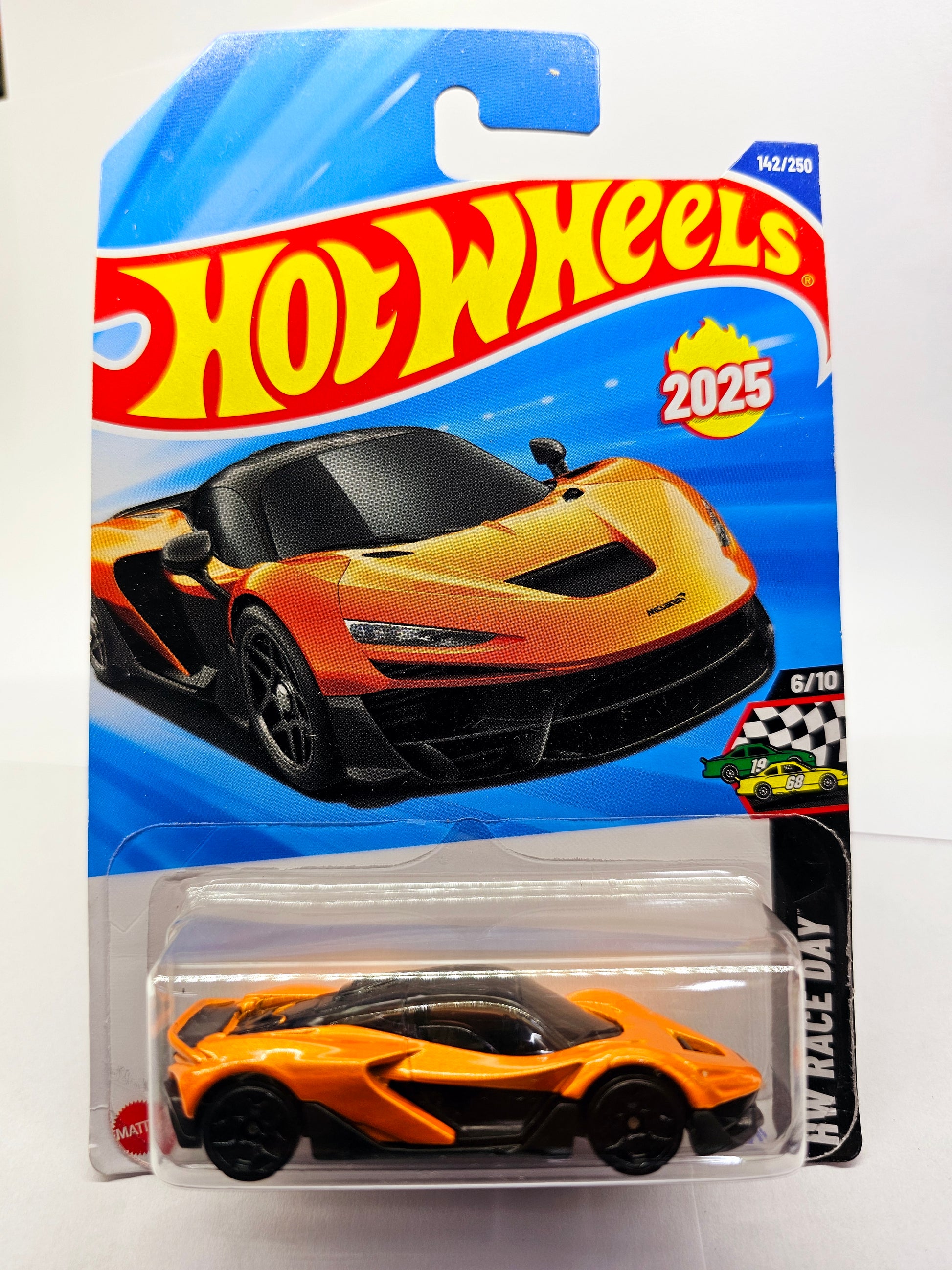 Hot Wheels McLaren W1 diecast model at Sam's Toy Ahmedabad Gujarat in orange and black packaging