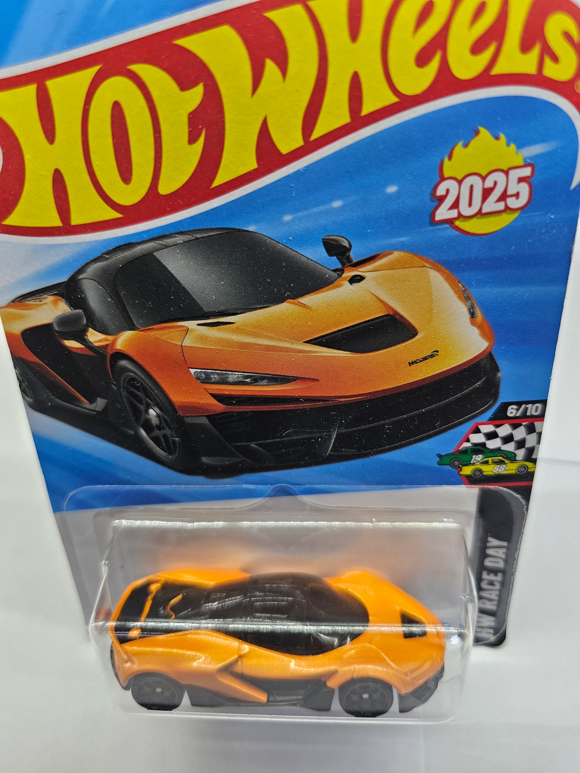 Hot Wheels McLaren W1 diecast model at Sam's Toy Ahmedabad Gujarat in orange with black details packaging