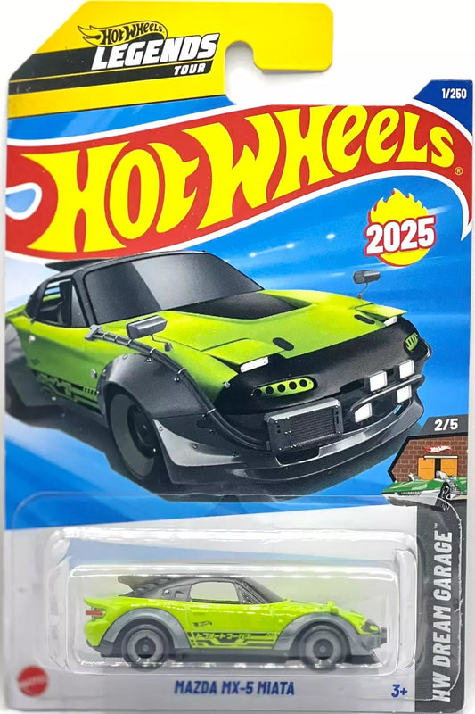 Hot Wheels 2025 Mazda MX-5 Miata Ahmedabad Gujarat online India . Lime green Hot Wheels Mazda MX-5 Miata toy car in blister pack