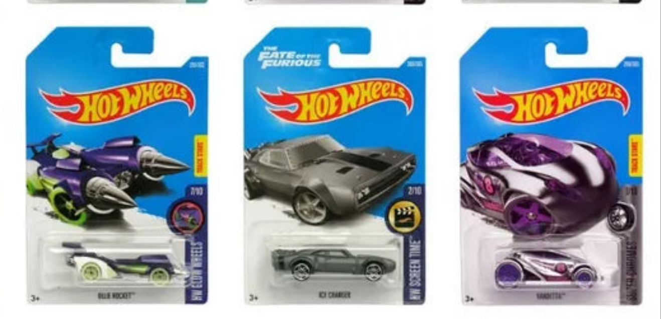 Three carded Hot Wheels cars packaged on blue backing Hot Wheels diecast cars 1:64 scale buy in Ahmedabad Gujarat .