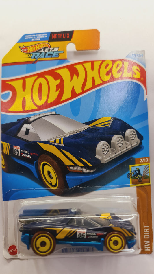 HW Dirt Q Case collectible car in Ahmedabad Gujarat Hot Wheels blue and yellow rally race car toy