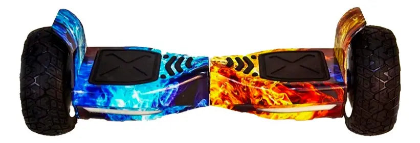 Colorful hoverboard off-road in Ahmedabad Gujarat, side view, designed for adventurous outdoor rides