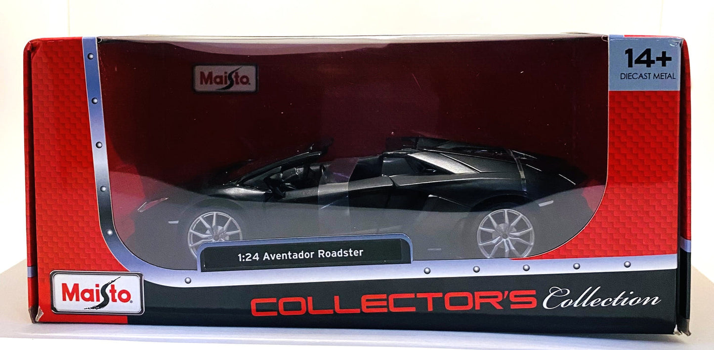 Maisto Lamborghini Aventador LP 700-4 Roadster 1/24 Matt Black | Diecast Metal Model Car | Sam's Toys Ahmedabad