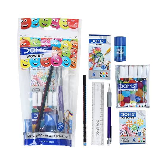 Doms wow Kit | Perfect Value Pack | Kit For School Essentials | Gifting Range For Kids | Combination of 7 Stationery Items | mrp ₹:49 | Sam's Toy World Ahmedabad