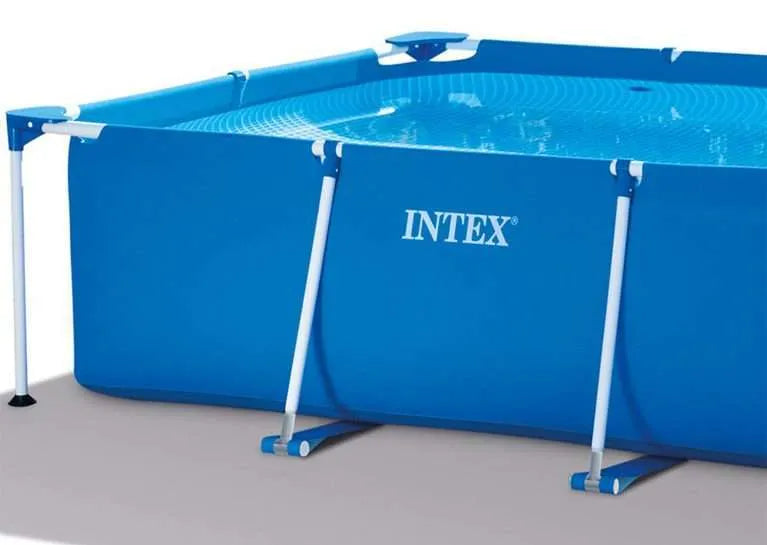 Blue Intex 8.5ft inflatable swimming pool India large size in Ahmedabad Gujarat, side view, ideal for summer fun