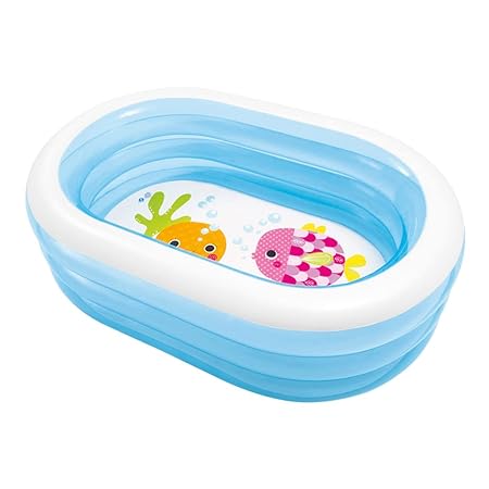 Intex kids swimming pool in light blue, oval shape, perfect for summer fun, buy kids swimming pool online at samstoy.in Gujarat India