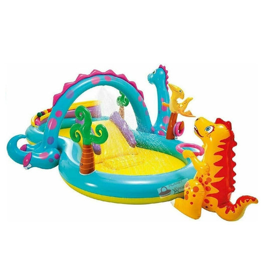 Intex Dino swimming slide and pool at Sam's Toy World Ahmedabad Gujarat, colorful design for fun water play