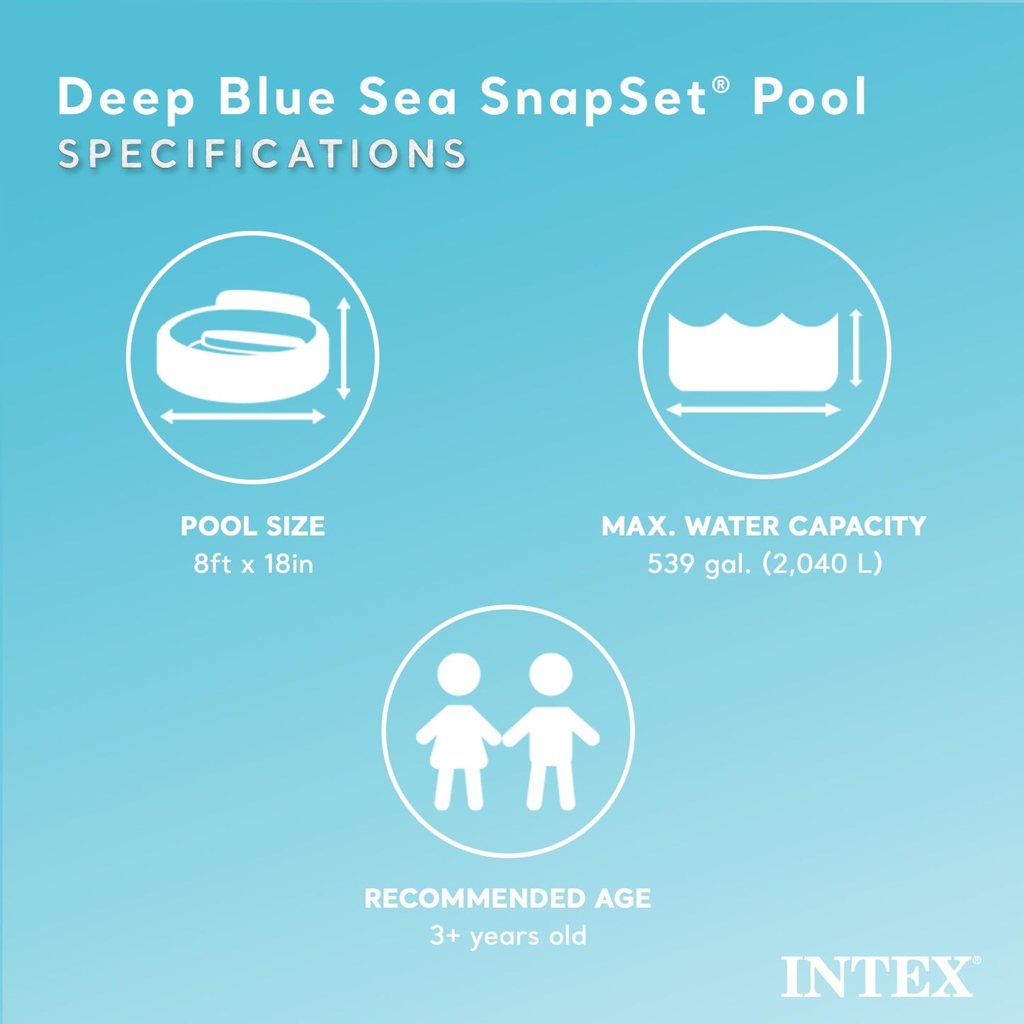 Intex kiddie pool Ahmedabad at Sam's Toy World Shop, blue SnapSet pool, 8ft size, for ages 3 and up