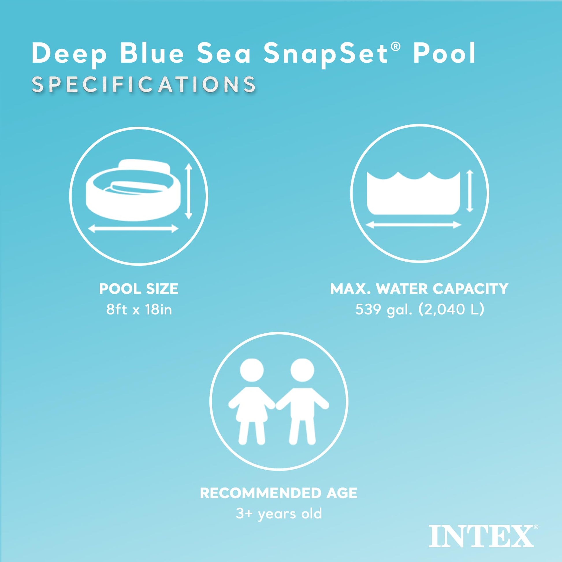 Intex kiddie pool Ahmedabad at Sam's Toy World Shop, blue SnapSet pool, 8ft size, for ages 3 and up