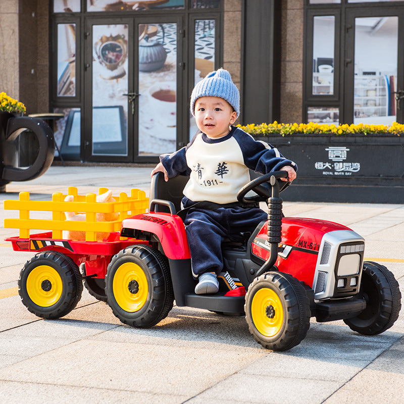John Deere a toy tractor in red for kids age 3 and up, available at Sam's Toy World