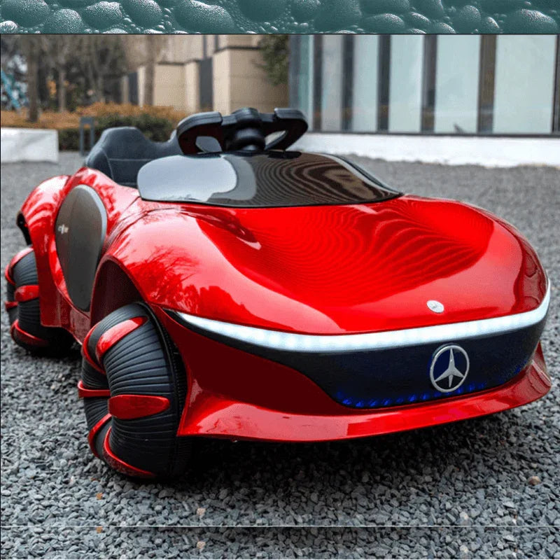 Red childs electric ride on car with sleek design, front view, for outdoor fun in Ahmedabad