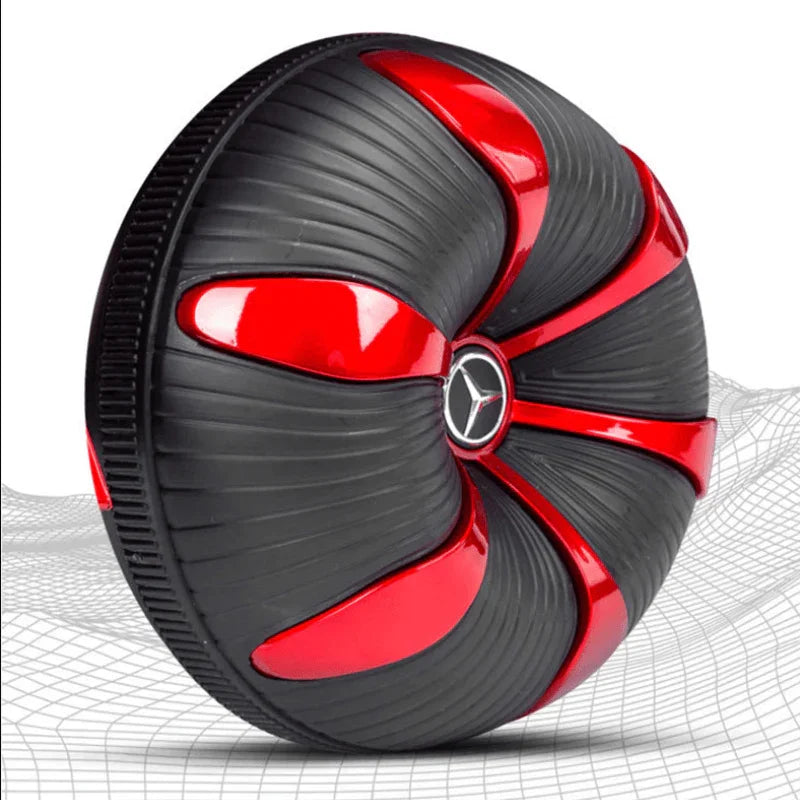 Black and red childs electric ride on car from karnavati cycle Ahmedabad, front view, perfect for outdoor fun