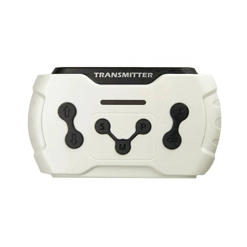 White remote control desktop chrome with buttons for easy navigation, top view for user convenience