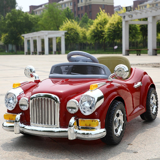 Kids Electric Car Vintage Model Sams Toy World Ahmedabad in bright red with stylish chrome details