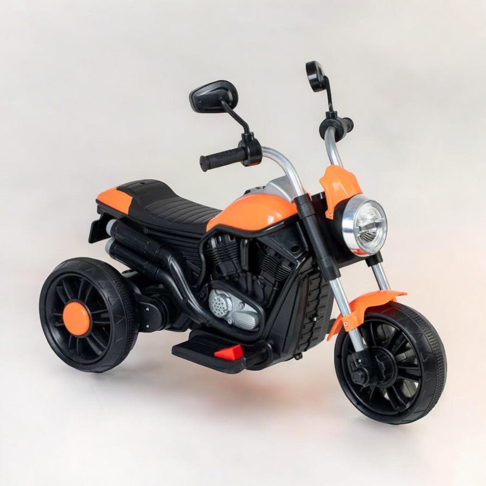 Orange and black kids three wheel bike with foot accelerator in Gujarat by samstoy.in