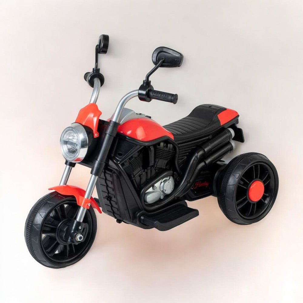 Kids three wheel bike with foot accelerator in Gujarat red and black model with realistic motorcycle design