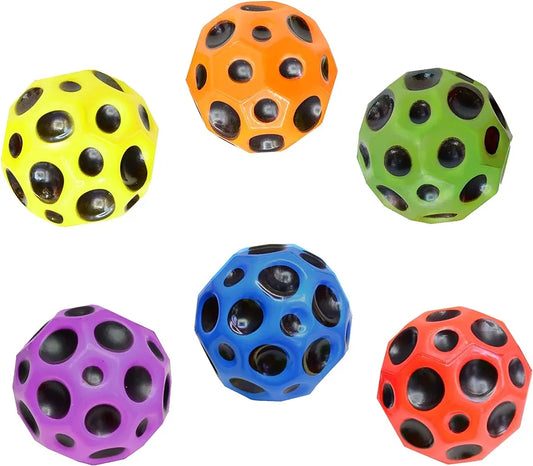 Set of six colorful bouncy moon balls with black dimples for kids bouncy moon ball for kids Ahmedabad Gujarat Online online India