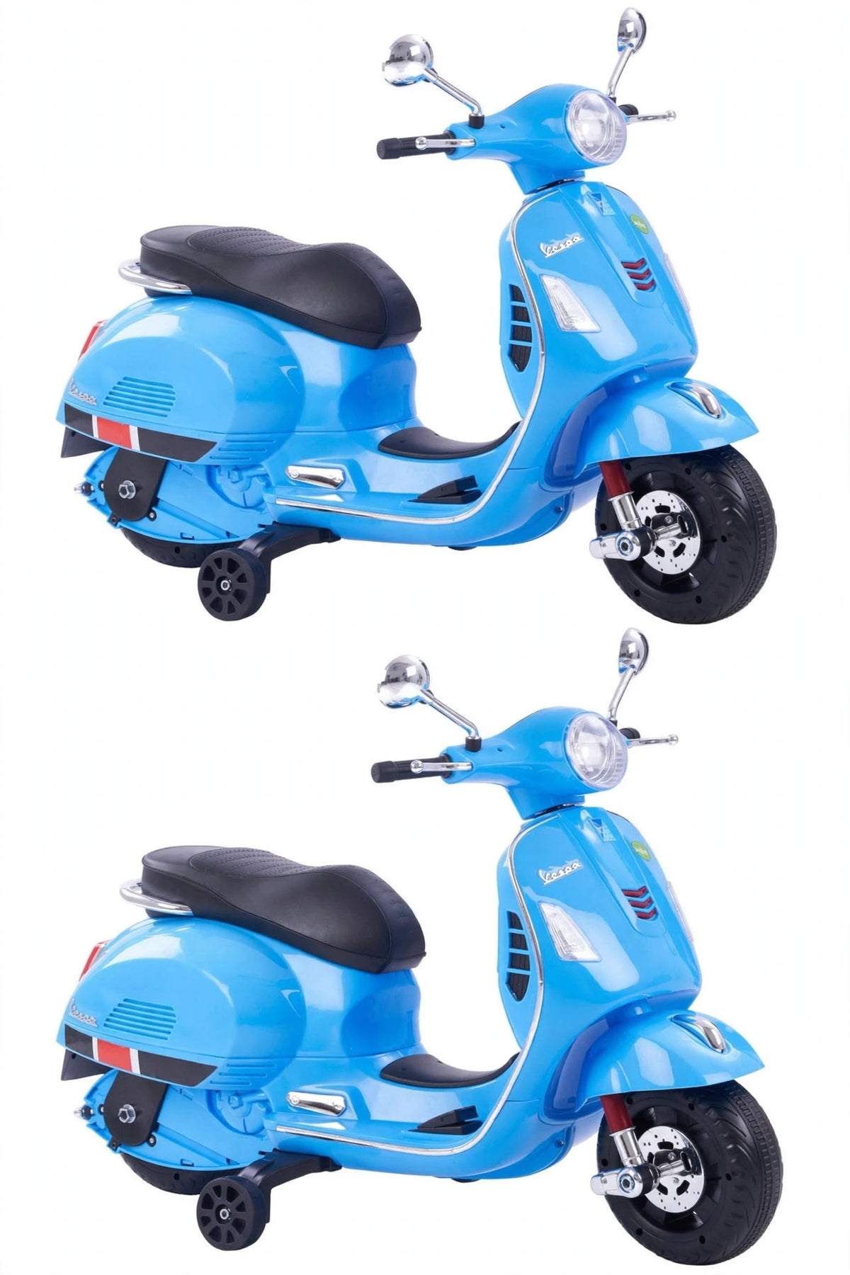 Kids vespa scooter in blue color with realistic design, suitable for ages 3-8, Sam's Toy World