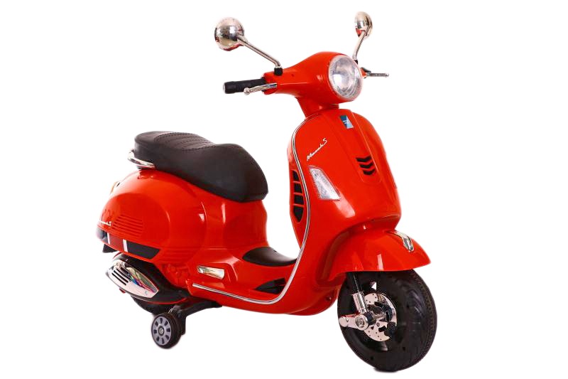 Kids vespa scooter in bright orange for ages 2-6, battery scooter for kids in Ahmedabad Gujarat, Sam's Toy World