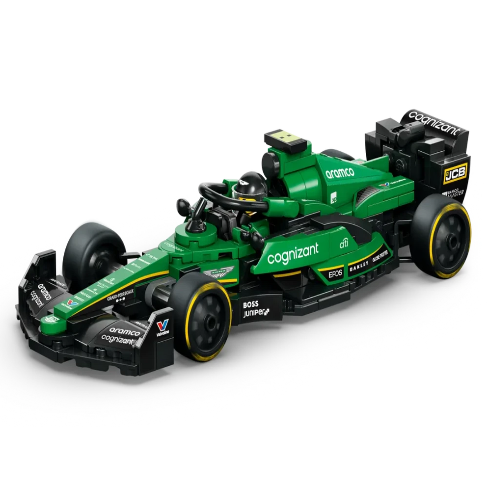 LEGO Aston Martin AMR23 model in racing green with detailed cockpit and decals Buy Aston Martin Safety Car & AMR23 Lego India