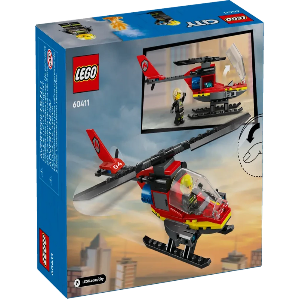 LEGO City Fire Rescue Helicopter 60411 Ahmedabad Gujarat India red rescue helicopter set with pilot minifigure and box