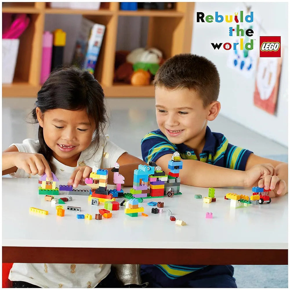 Kids playing with colorful bricks LEGO Classic Creative Suitcase for kids Ahmedabad Gujarat Online India .