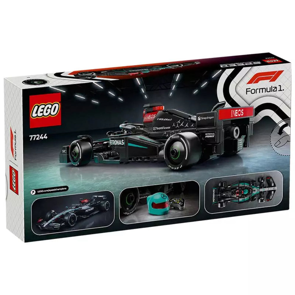 LEGO Mercedes-AMG F1 race car set Ahmedabad Gujarat Online India boxed set showing black Mercedes F1 model and helmet
