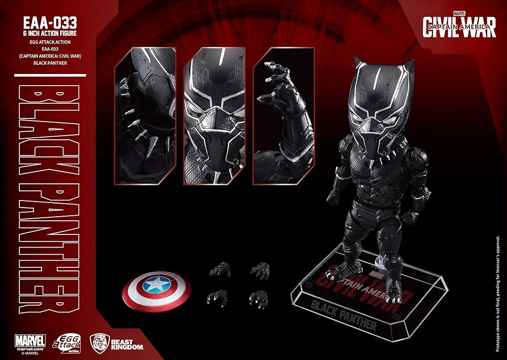 Black Panther action figure from Marvel Captain America Civil War toy Sam's Toy World with accessories and display base