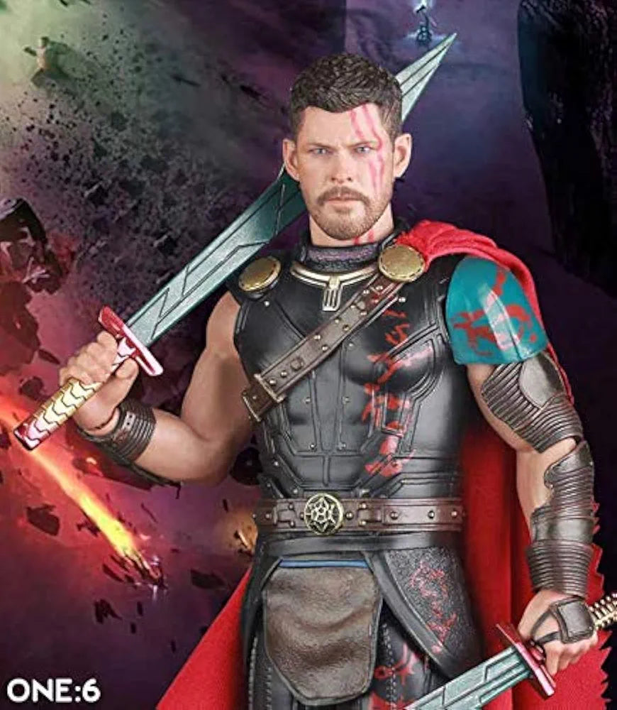 Marvel Thor Ragnarok collectible statue featuring detailed armor and weapons with a dynamic pose