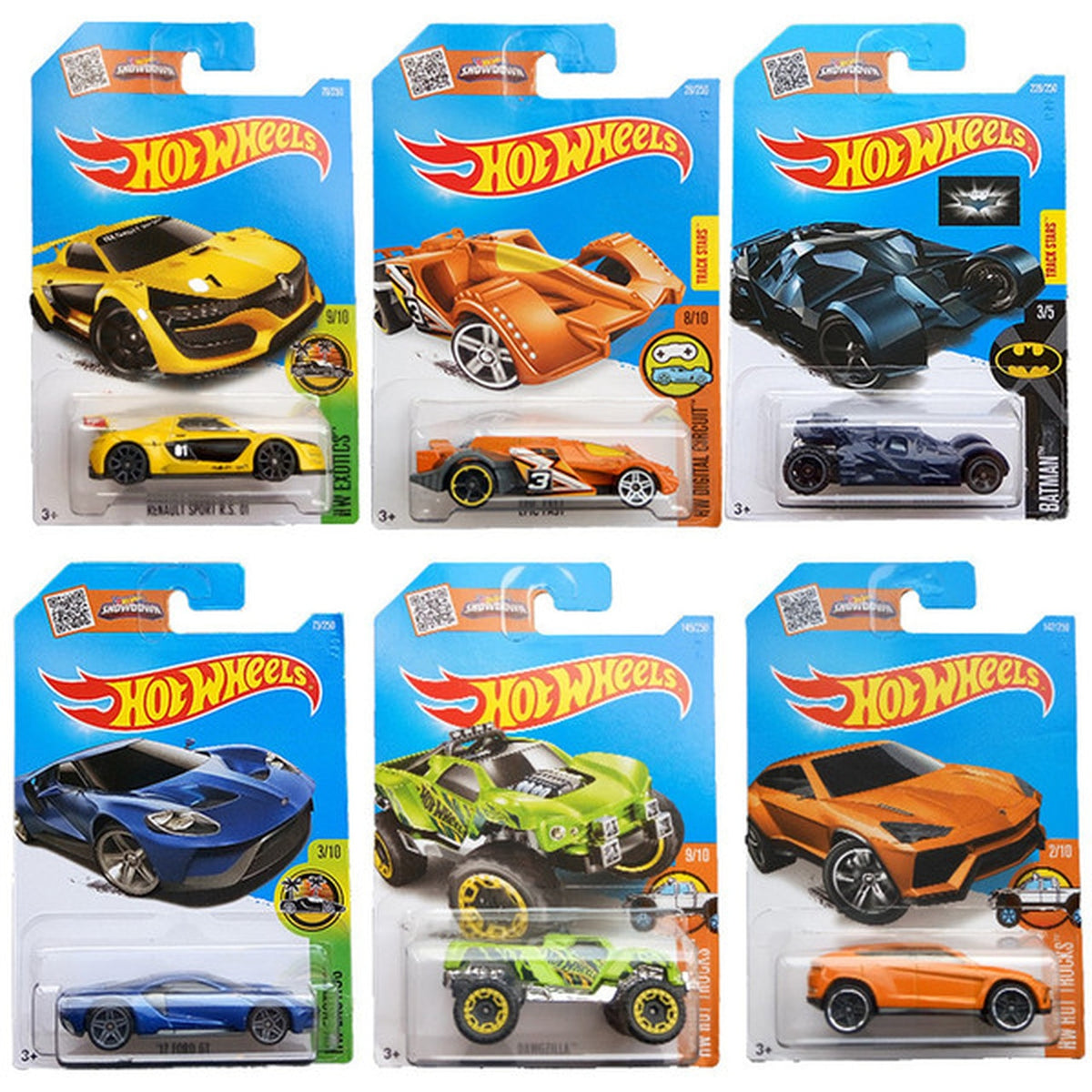 Hot Wheels 1:64 scale cars Ahmedabad Online India assortment of six packaged diecast cars in blister packs