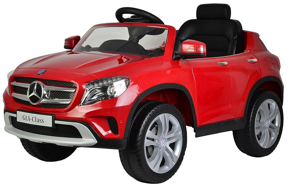 Red Mercedes Benz battery operated car for kids in Ahmedabad Gujarat with realistic design and black seat