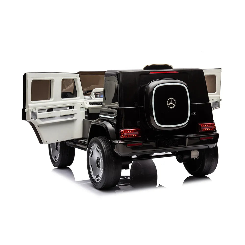 Mercedes Benz ride on car for kids licensed Gujarat black and white with open doors and realistic design