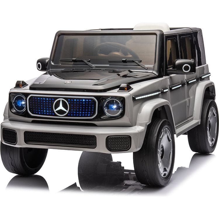 Mercedes Benz ride on car for kids licensed Gujarat in silver with detailed front grille and lights