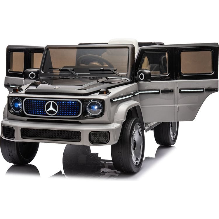 Mercedes Benz ride on car for kids licensed Gujarat in silver with opening doors and detailed design