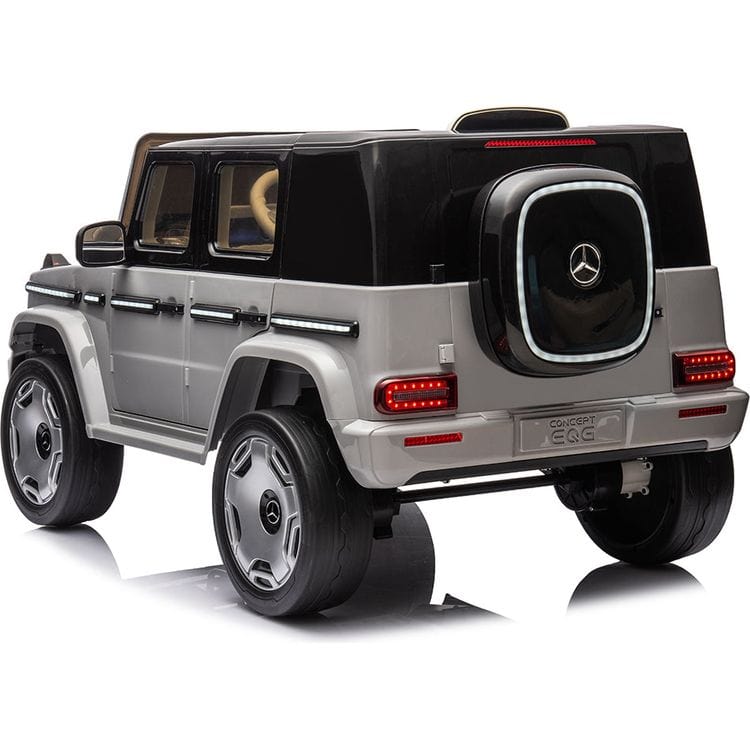 Black and gray Mercedes Benz ride on car for kids licensed Gujarat with realistic design and large wheels