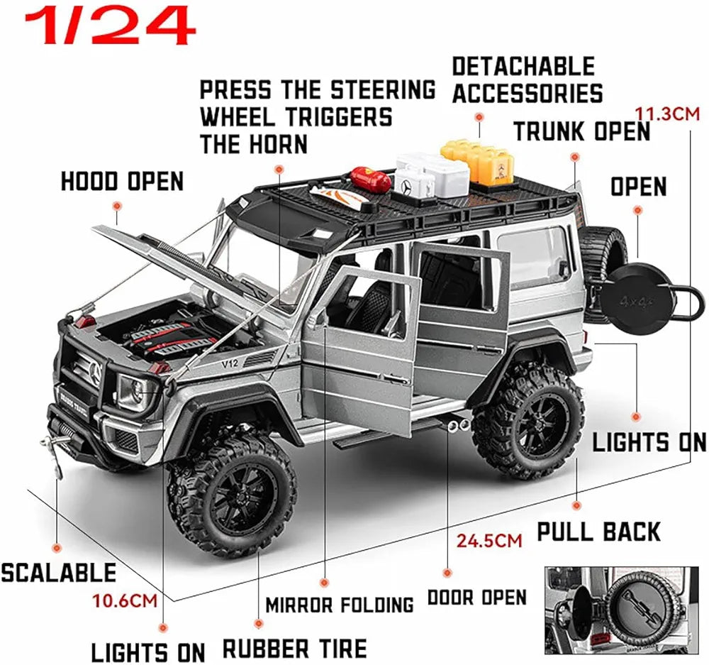 Mercedes BRABUS G550 metal toy car Ahmedabad 1/24 scale model with opening doors hood trunk and pull back feature