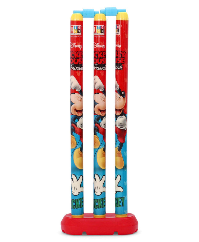 Mickey Mouse bat and ball toy cricket set featuring colorful design and sturdy structure for outdoor play