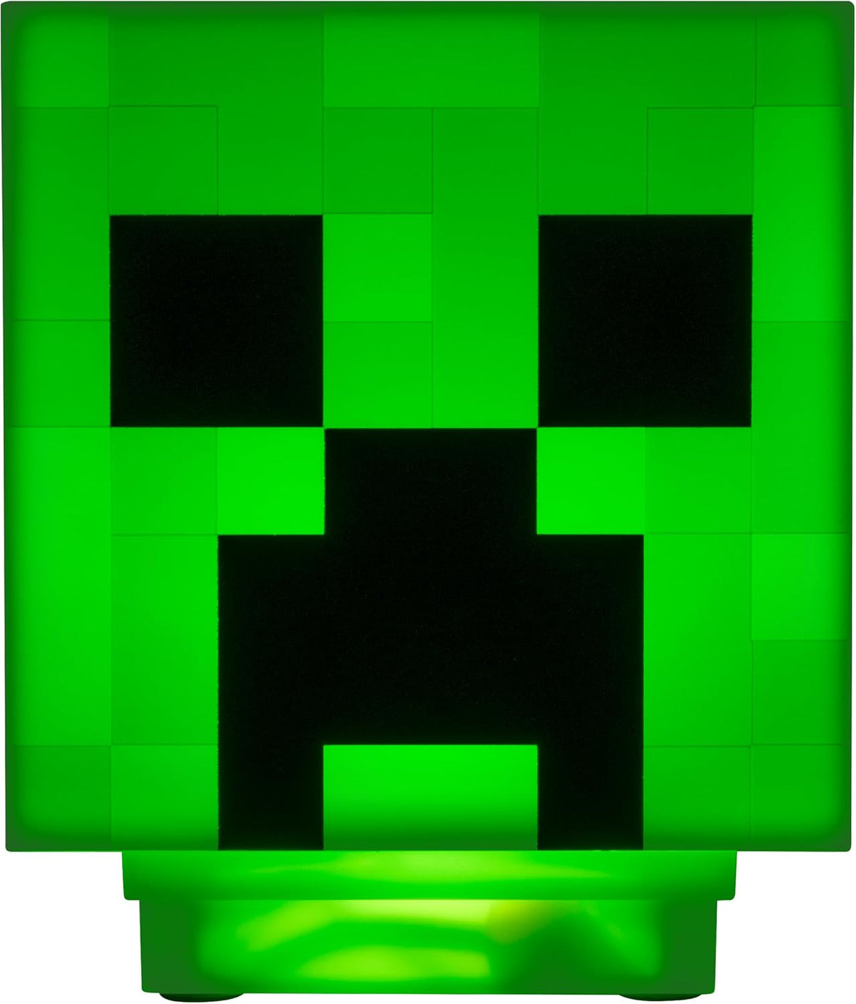 Green Minecraft block night light featuring a Creeper design, perfect for kids' bedrooms