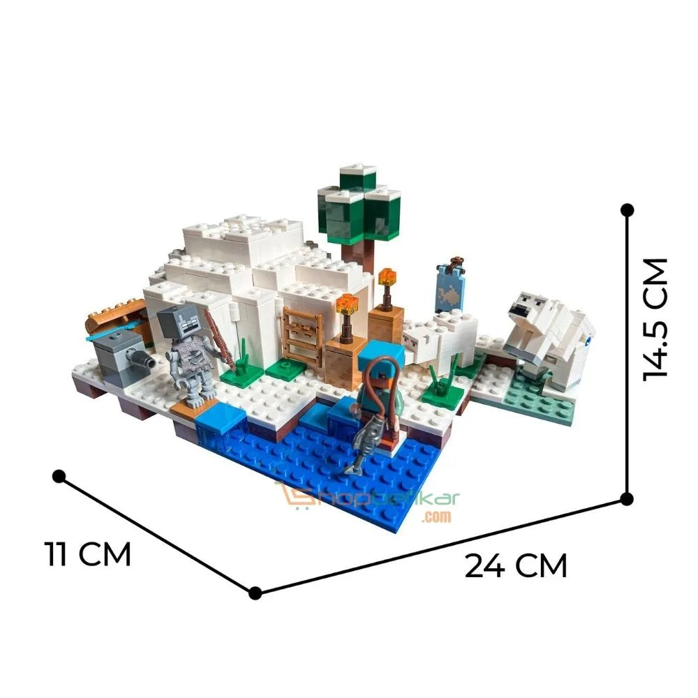 Minecraft on blocks at Sam's Toy World Ahmedabad, colorful building set with figures and a landscape view