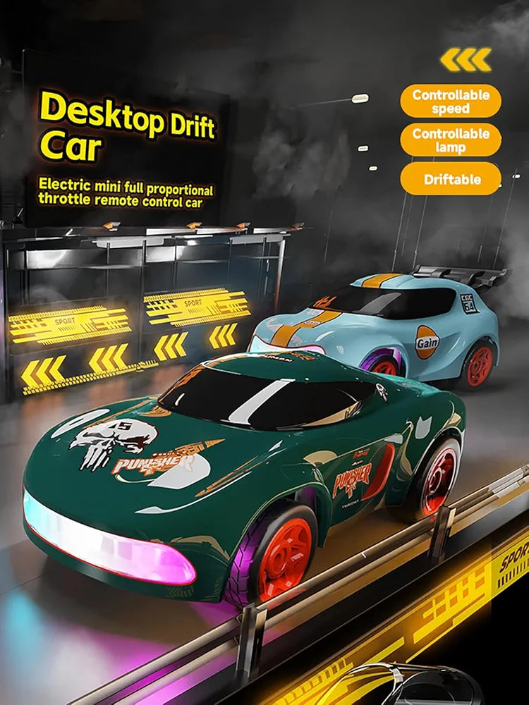 Mini Drift rc cars remote control car in green and blue, suitable for kids aged 6 and up from Sam's Toy World